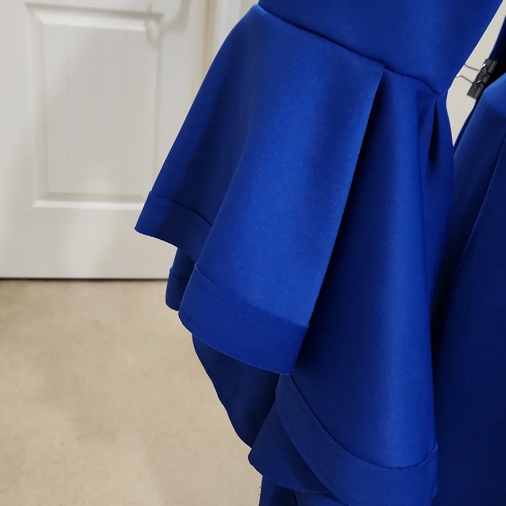 Beautiful Royal blue bell sleeve dress - Picture 5 of 8